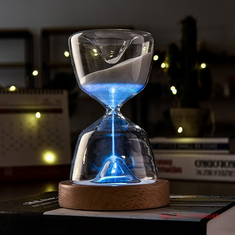 Luminous Remote Control Glass Hourglass 15 Minutes Time Timer