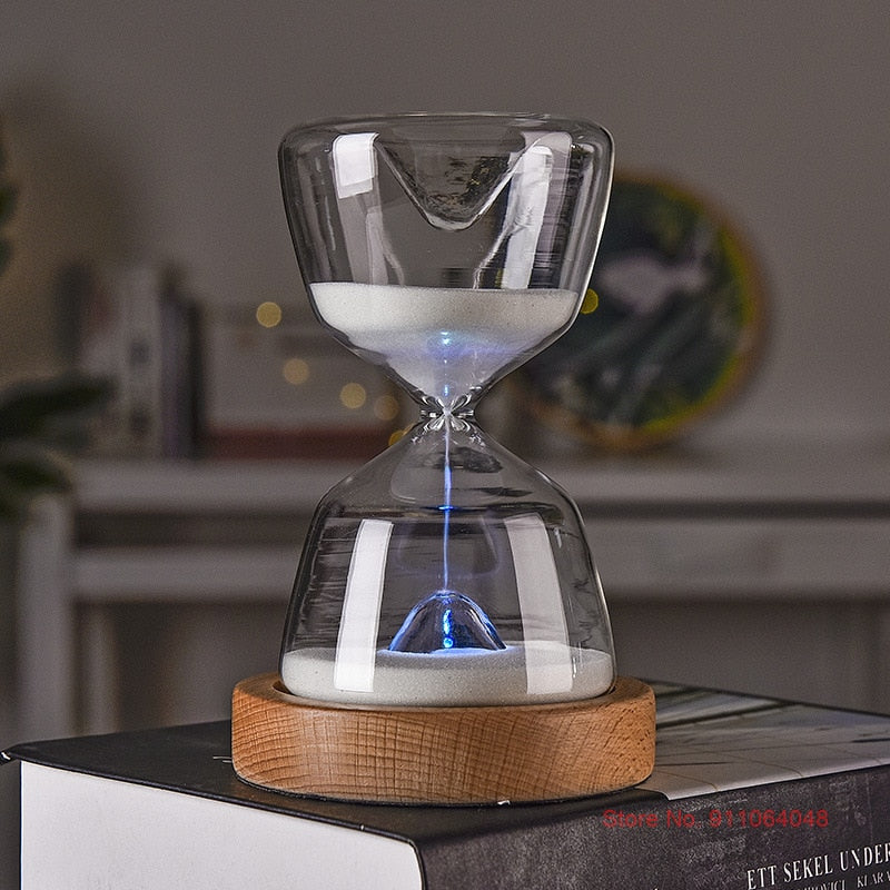 Luminous Remote Control Glass Hourglass 15 Minutes Time Timer