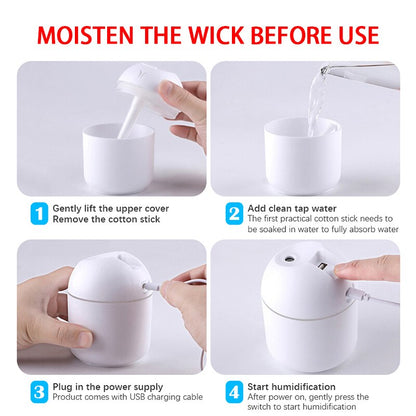 Mini Portable Air Humidifier with Aromatherapy Diffuser